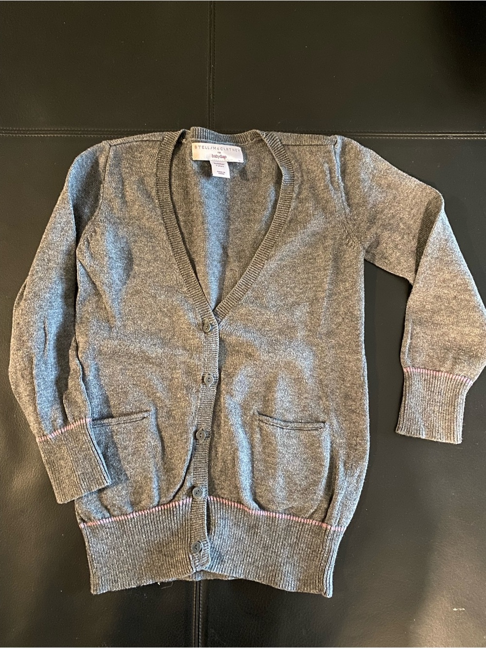 Stella McCartney babyGap Cotton/Cashmere Grey V-Neck Button Front Cardigan, sz2T